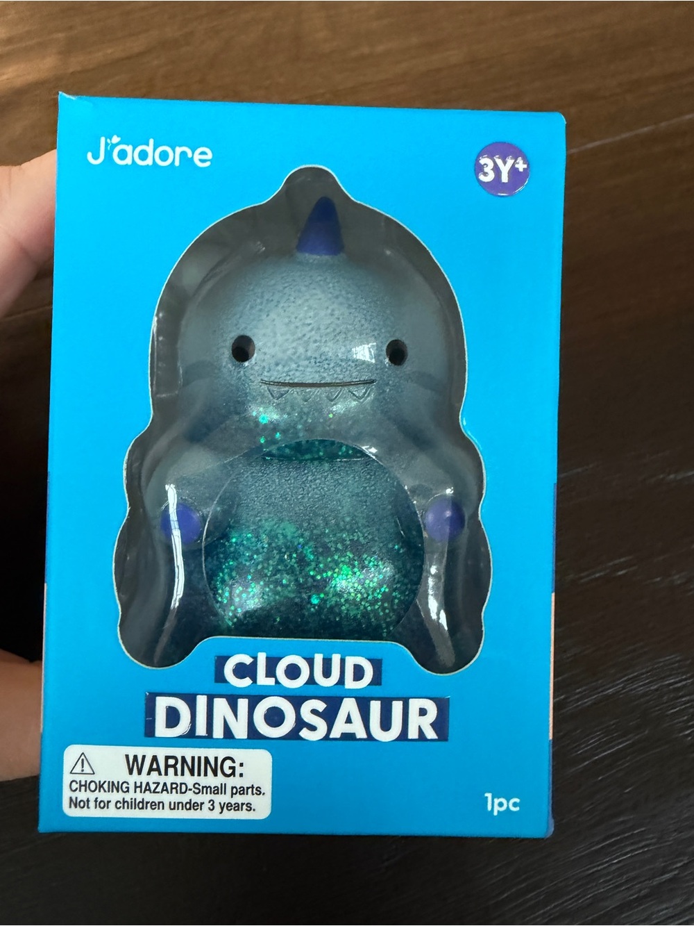 New J'adore Blue Cloud Dinosaur Squish Squeeze Glitter Sensory Toy 3+ Squishy